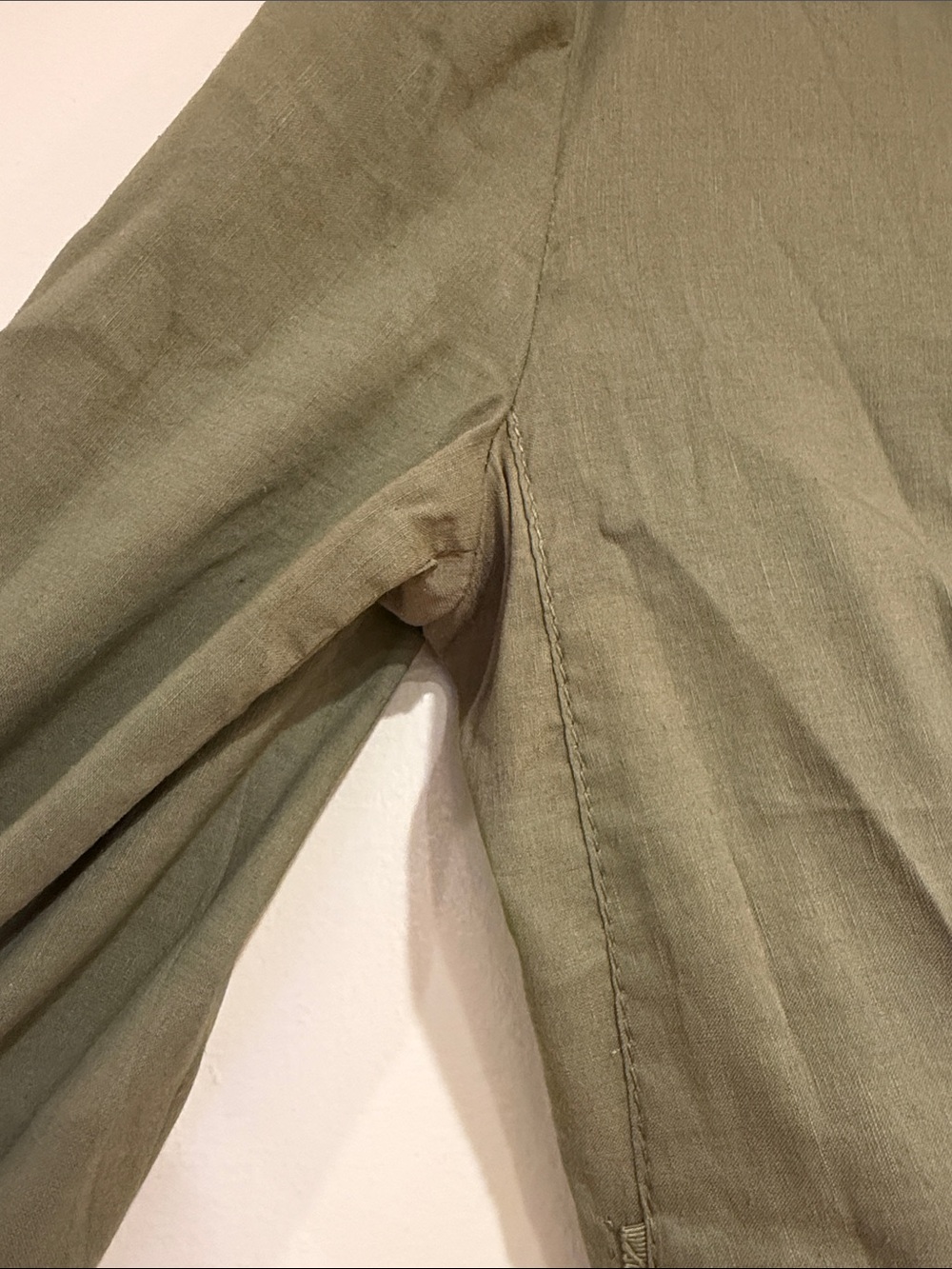 Elie Tahari linen blend khaki green belted utility jacket - Picture 8 of 10
